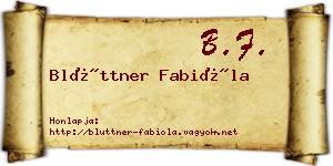 Blüttner Fabióla névjegykártya